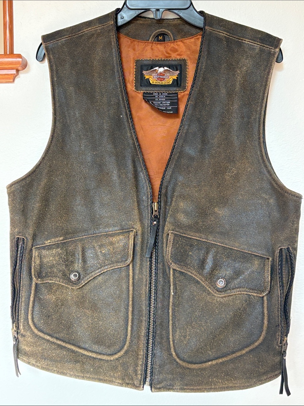 Harley-Davidson "Billings" distressed brown leather medium Vest